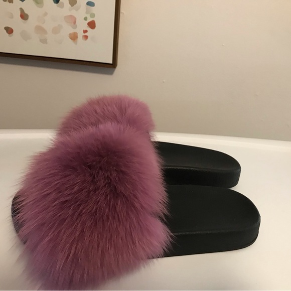 Real Fox Fur Slides Size 9 - Picture 3 of 9
